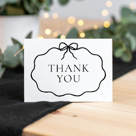 ヴィンテージ ブラックボウ ガール ベイビーシャワー サンキューカード