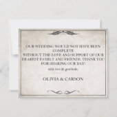 ヴィンテージ ブラック アートデコ ウェディング サンクスユー (裏面)