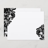 ヴィンテージ ブラック ダマスク ウェディング 招待状 (正面/裏面)