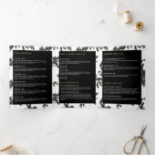 ヴィンテージ ブラック フローラル パターン ブロシュア 三つ折りカード (内部)