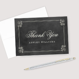 ヴィンテージ ブラック ブラックボード ウェディング ブライダルシャワー サンキューカード