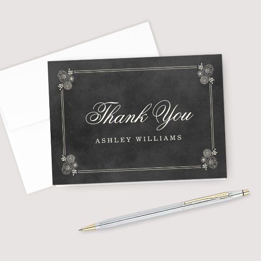 ヴィンテージ ブラック ブラックボード ウェディング ブライダルシャワー サンキューカード