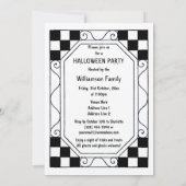 ヴィンテージ ブラック＆ホワイト ウィッチのハロウィン 招待状 (裏面)