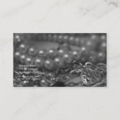 ヴィンテージ ブラック＆ホワイト エレガントパール シック ウェディング 名刺 (裏面)