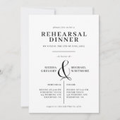 ヴィンテージ ブラック＆ホワイト クラシック リハーサル ディナー 招待状 (正面)