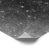 ヴィンテージ ブラック ホワイト 星空 夜空 写真 ポスター (角)
