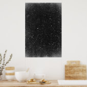 ヴィンテージ ブラック ホワイト 星空 夜空 写真 ポスター (キッチン)