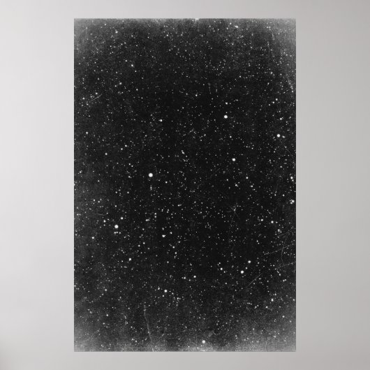 ヴィンテージ ブラック ホワイト 星空 夜空 写真 ポスター (正面)