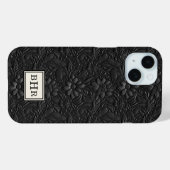 ヴィンテージ ブラック レザー調 モノグラム Case-Mate iPhoneケース (裏面 (横))