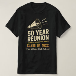 ヴィンテージ ブラック レトロ 太字 50周年 同窓会クラス Tシャツ