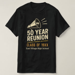 ヴィンテージ ブラック レトロ 太字 50周年 同窓会クラス Tシャツ