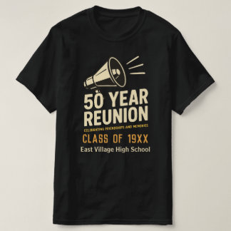 ヴィンテージ ブラック レトロ 太字 50周年 同窓会クラス Tシャツ