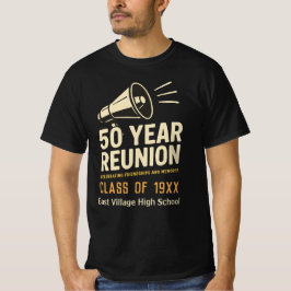 ヴィンテージ ブラック レトロ 太字 50周年 同窓会クラス Tシャツ