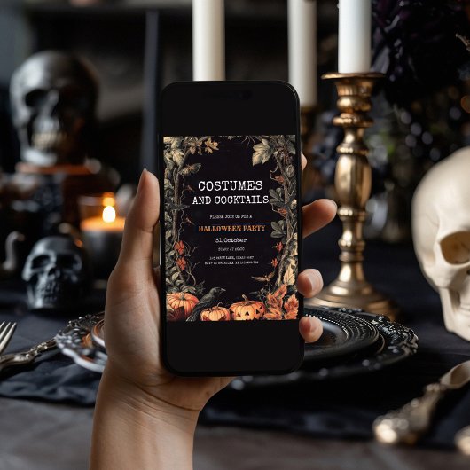 ヴィンテージ ブラック 衣装とカクテルの怖い シーズンカード