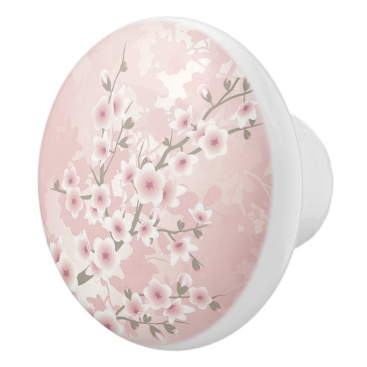 ヴィンテージ ブラッシュピンク 桜 セラミックノブ (右)