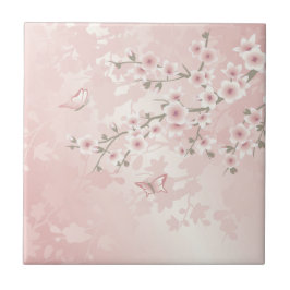 ヴィンテージ ブラッシュピンク 桜 タイル