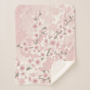 ヴィンテージ ブラッシュ ピンク 桜 シェルパブランケット