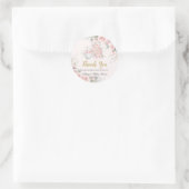 ヴィンテージ ブラッシュ フローラル ハイ ティー パーティー ブライダル シャワー ラウンドシール (バッグ)