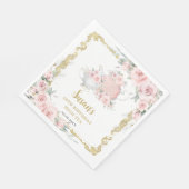 ヴィンテージ ブラッシュ フローラル ハイ ティー パーティー 誕生日 スタンダードランチョンナプキン (角)