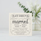 ヴィンテージ·ブラ素朴ック&クリーム·結婚式招待状 招待状 (スタンド正面)