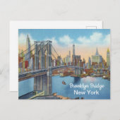 ヴィンテージ、ブルックリン・ブリッジ、ニューヨーク。 ポストカード (正面/裏面)