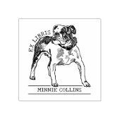 ヴィンテージ・ブルドッグ・エクス・リブリス・ライブラリー・ブック ラバースタンプ (インプリント)