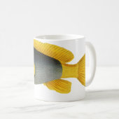 ヴィンテージ ブルーとイエローの グルーパー フィッシュ、海洋生物 コーヒーマグカップ (正面右)