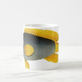 ヴィンテージ ブルーとイエローの グルーパー フィッシュ、海洋生物 コーヒーマグカップ (中央)