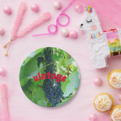 ヴィンテージ ブルーのぶどう ペーパープレート (パーティー)