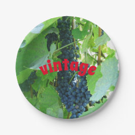 ヴィンテージ ブルーのぶどう ペーパープレート