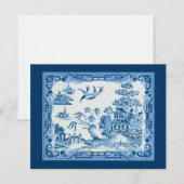 ヴィンテージ ブルーのウィローの招待状 招待状 (正面/裏面)