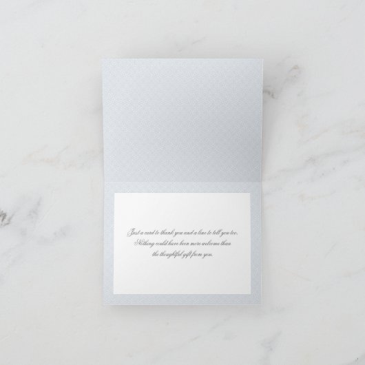 ヴィンテージ ブルーバード 冬のウェディング サンクス サンキューカード (内部)