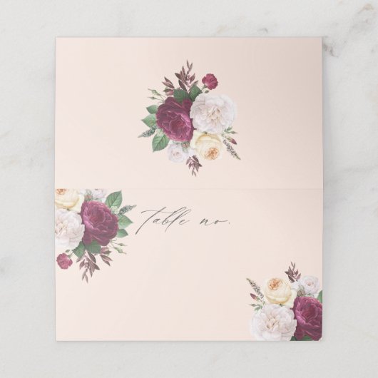 ヴィンテージ ブルームス フラワーの結婚式の席札 プレイスカード (外部開封)