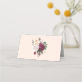 ヴィンテージ ブルームス フラワーの結婚式の席札 プレイスカード (裏面)