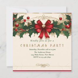 ヴィンテージ ブルーム: レトロなクリスマスの招待状 シーズンカード