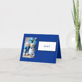 ヴィンテージ ブルー かぎ針編み カップル テーブル ナンバー カード