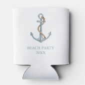 ヴィンテージ ブルー アンカー ウィズ ロープ パーソナライズド 缶クーラー (裏面)