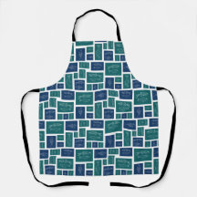 ヴィンテージ ブルー グリーン フィッシュ パターン