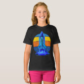 ヴィンテージ ブルー スペースシャトル 宇宙船 Tシャツ (正面フル)