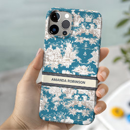 ヴィンテージ ブルー ターコイズ トワル・ド・ジュイ モノグラム Case-Mate iPhone 14ケース