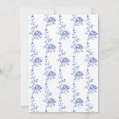 ヴィンテージ ブルー ティーカップとローズ ブライダル ティー 招待状 (裏面)