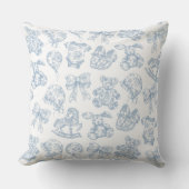 ヴィンテージ ブルー トワール ド ジュイ ベビーコーナー クッション (正面)