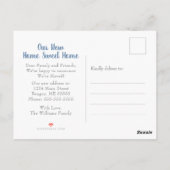 ヴィンテージ ブルー ハイドランジア 花柄 転居案内 ポストカード (裏面)