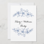 ヴィンテージ ブルー フラワーの50周年結婚記念日 招待状 (裏面)