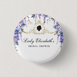 ヴィンテージ ブルー フラワーズ ブリッジトン ブライダルシャワー 缶バッジ
