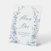 ヴィンテージ ブルー フラワーブーケ フラワーバー ポスター 台座サイン (正面)