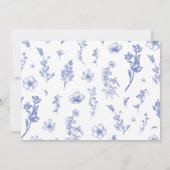 ヴィンテージ ブルー フラワーラブ イズ ザ スパイス オブ ライフ 招待状 (裏面)