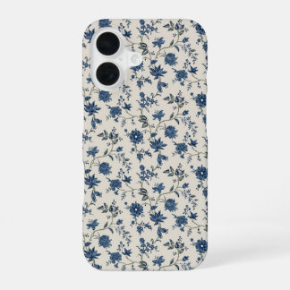 ヴィンテージ ブルー フラワー ボタニカル iPhone カバー