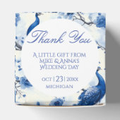 ヴィンテージ ブルー フレンチ シノワズリー 水彩 ペコック フェイバーボックス (上部)