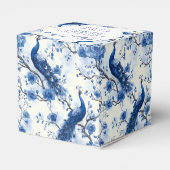 ヴィンテージ ブルー フレンチ シノワズリー 水彩 ペコック フェイバーボックス (裏面サイド)